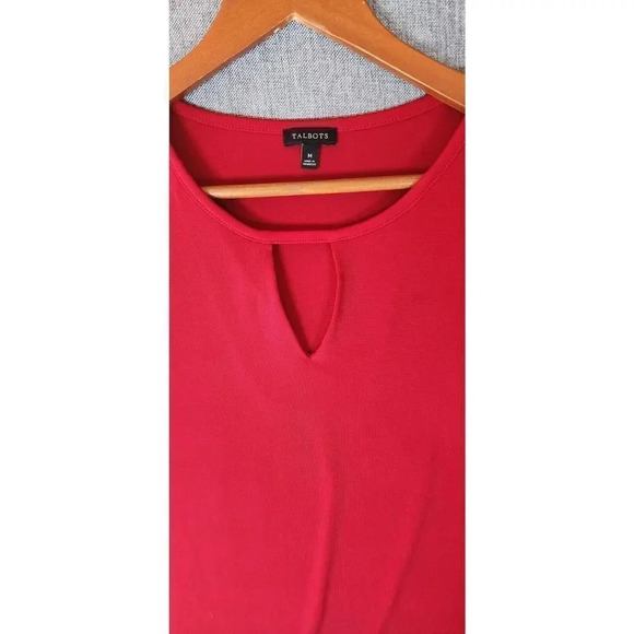 Talbots Top Women's Size Medium Red Polyester Long Sleeve Crew Neck Pullover - Picture 5 of 7